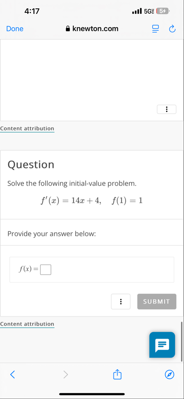 Question Solve the following initial - value