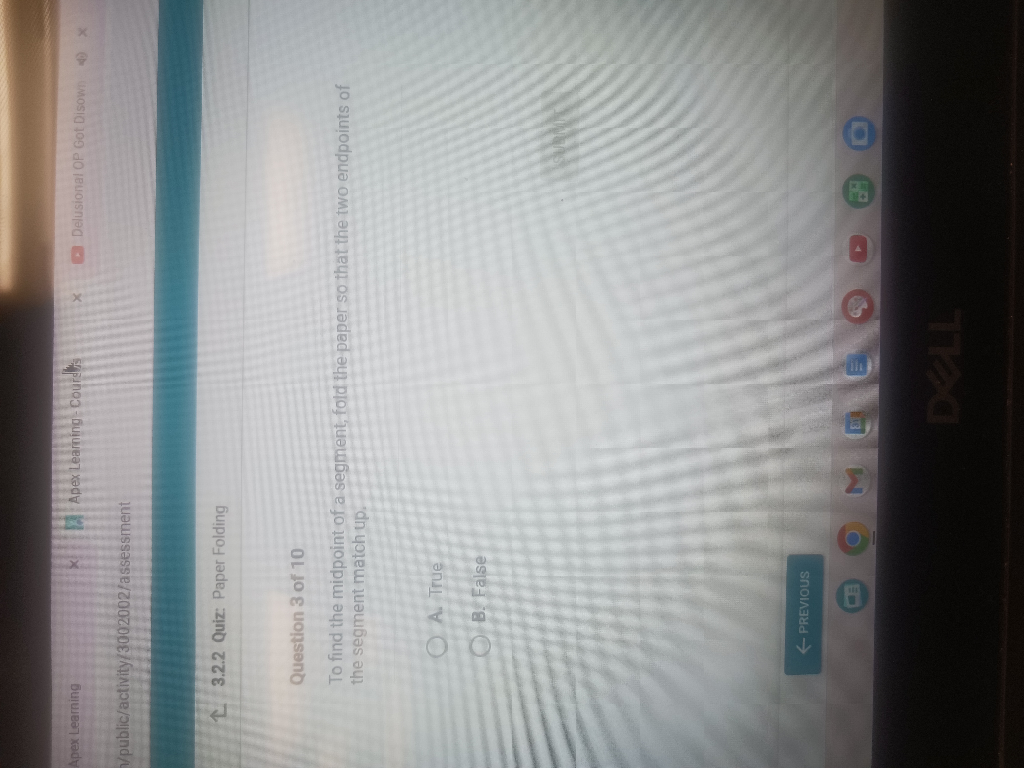 Question 3 of 1 0 To find the midpoint of a