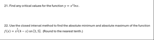Find any critical values for the function y = x 2