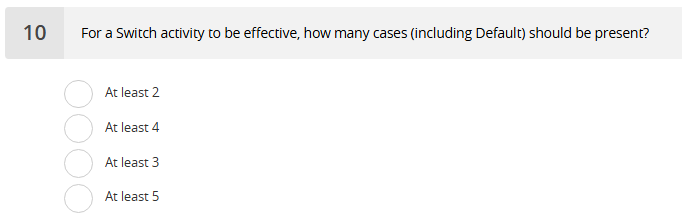 For a Switch activity to be effective, how many