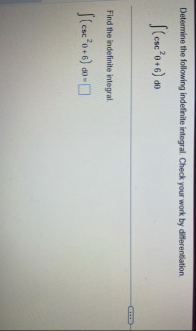 Determine the following indefinite integral.