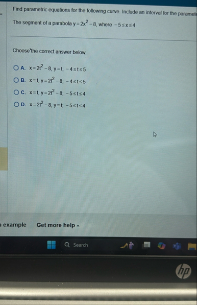 Find parametric equations for the following