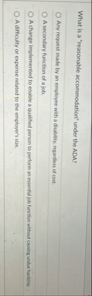 What is a "reasonable accommodation" under the