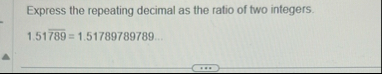 Express the repeating decimal as the ratio of two