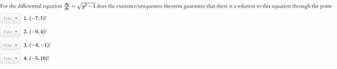 For the differential equation d y d x = y 2 - 1 2