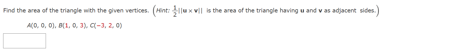 1 2 | | u v | | i s the area o f the triangle