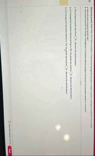 ( Measuring growth ) Waller White, Inc. ' s refum