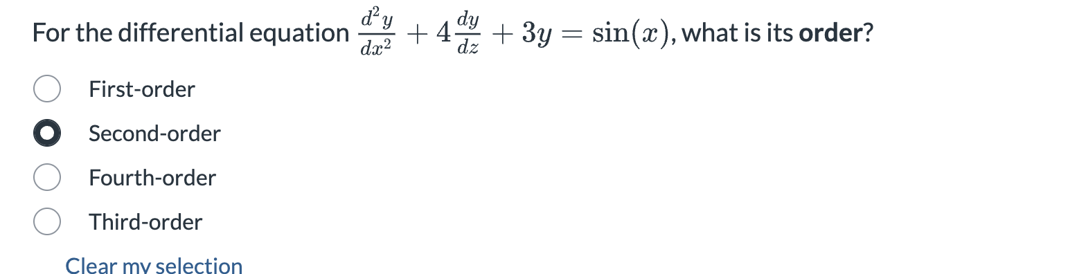 For the differential equation d 2 y d x 2 + 4 d y