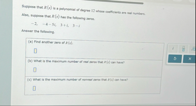 Suppose that R ( x ) is a polynomial of degree 1