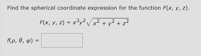Find the spherical coordinate expression for the