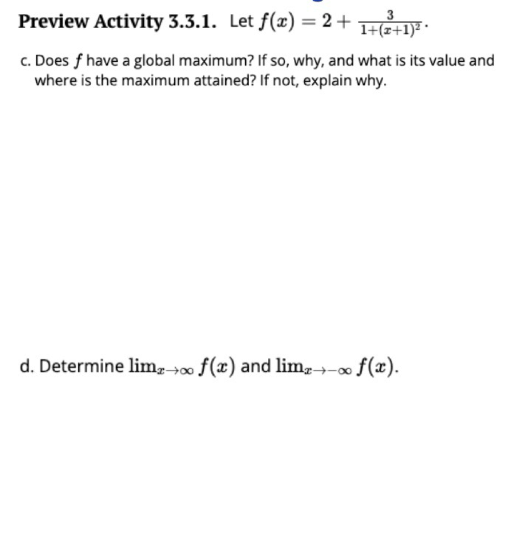 Preview Activity 3 . 3 . 1 . Let f ( x ) = 2 + 3