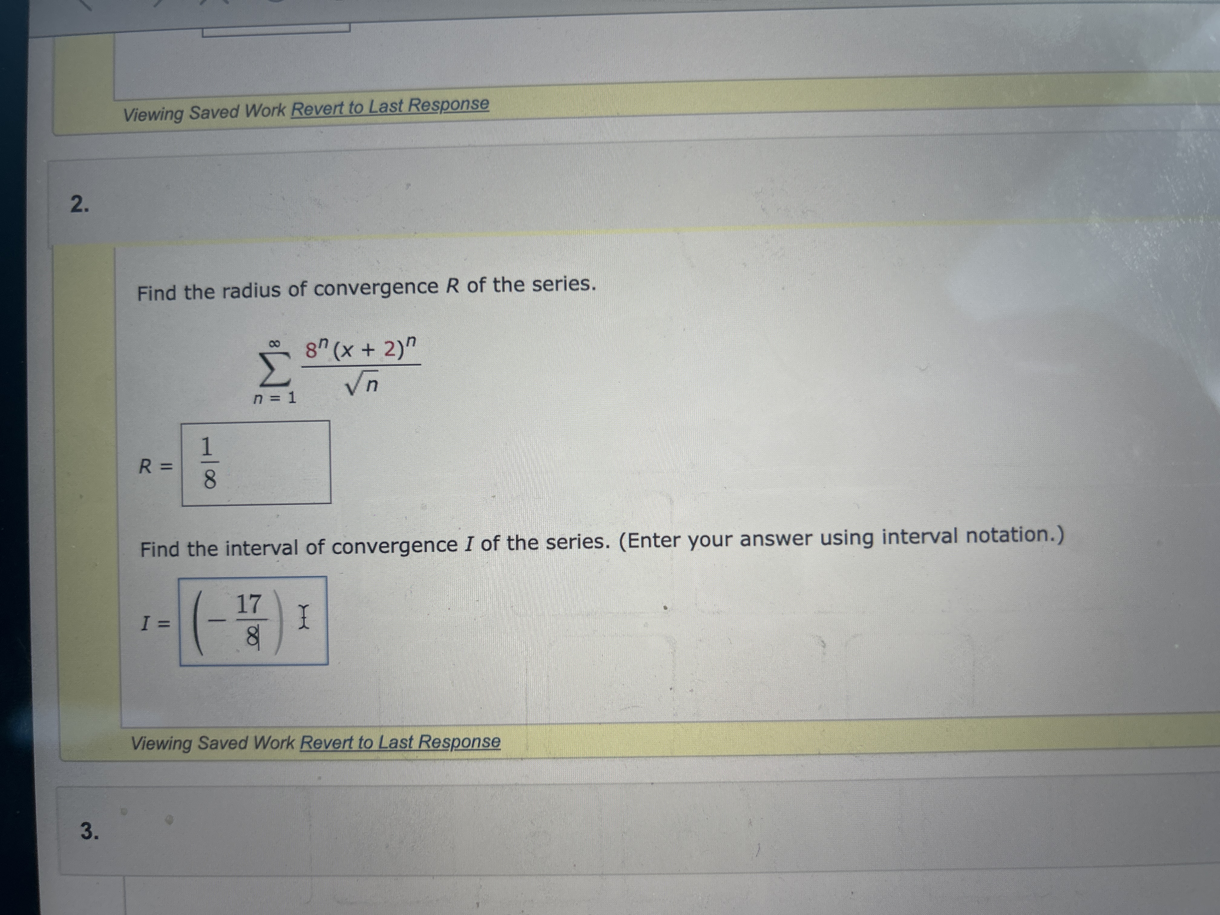 Viewing Saved Work Revert t o Last Response 2 .