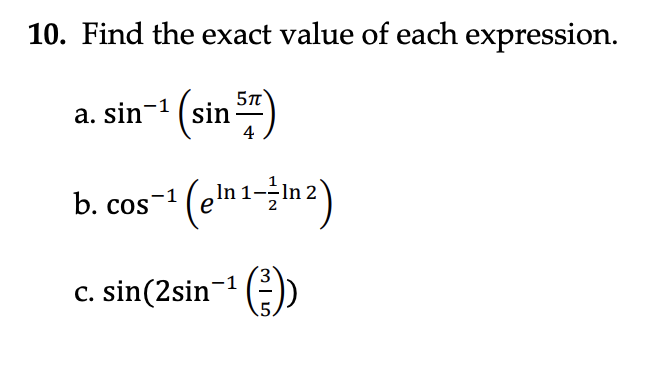 code class = "asciimath" > Find the exact value