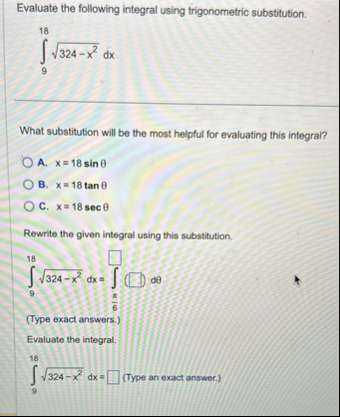 Evaluate the following integral using