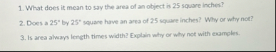 What does it mean to say the area of an object is