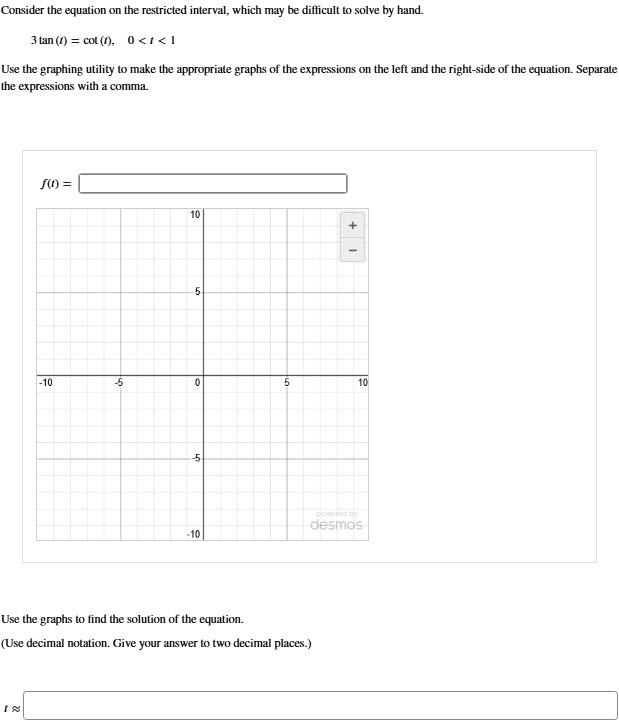 Use the graphs t o find the solution o f the