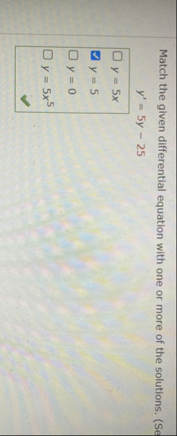 Match the given differential equation with one or