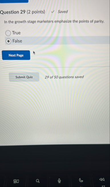 Question 2 9 ( 2 points ) Saved In the growth