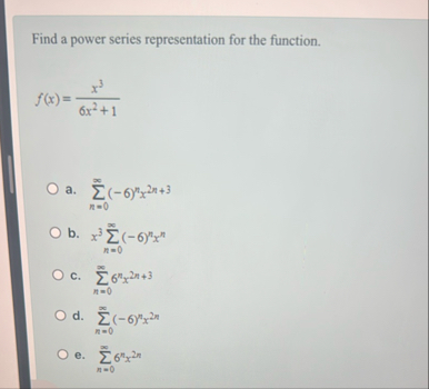 Find a power series representation for the