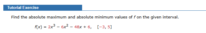 Tutorial Exercise Find the a b s o l u t e