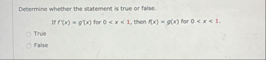 Determine whether the statement is true or false.