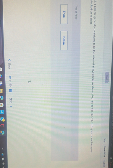 Help Sove 8 Exit Submit S . T - bills are