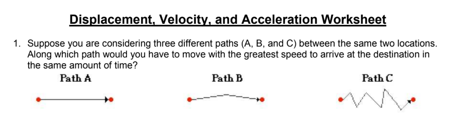 Displacement, Velocity, and Acceleration