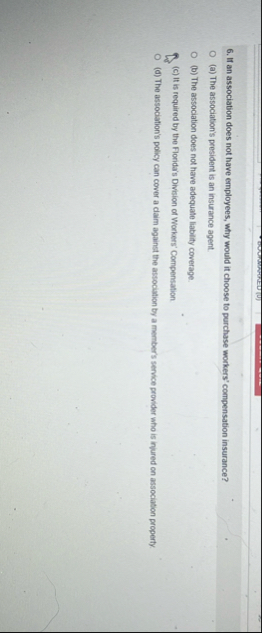 If an association does not have employees, why
