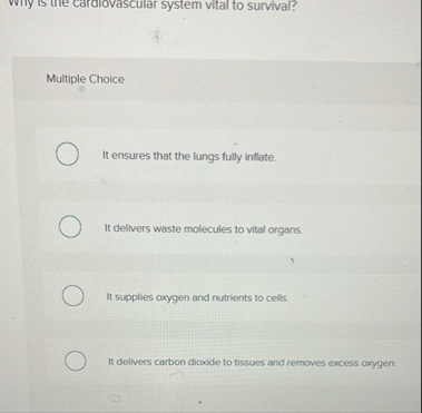 Multiple Choice It ensures that the lungs fully