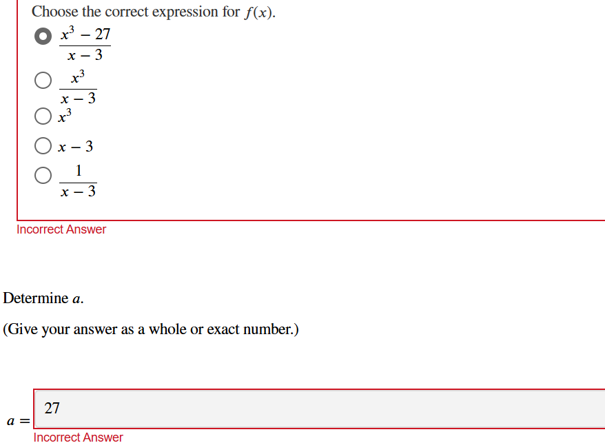 Choose the correct expression for f ( x ) . x 3 -