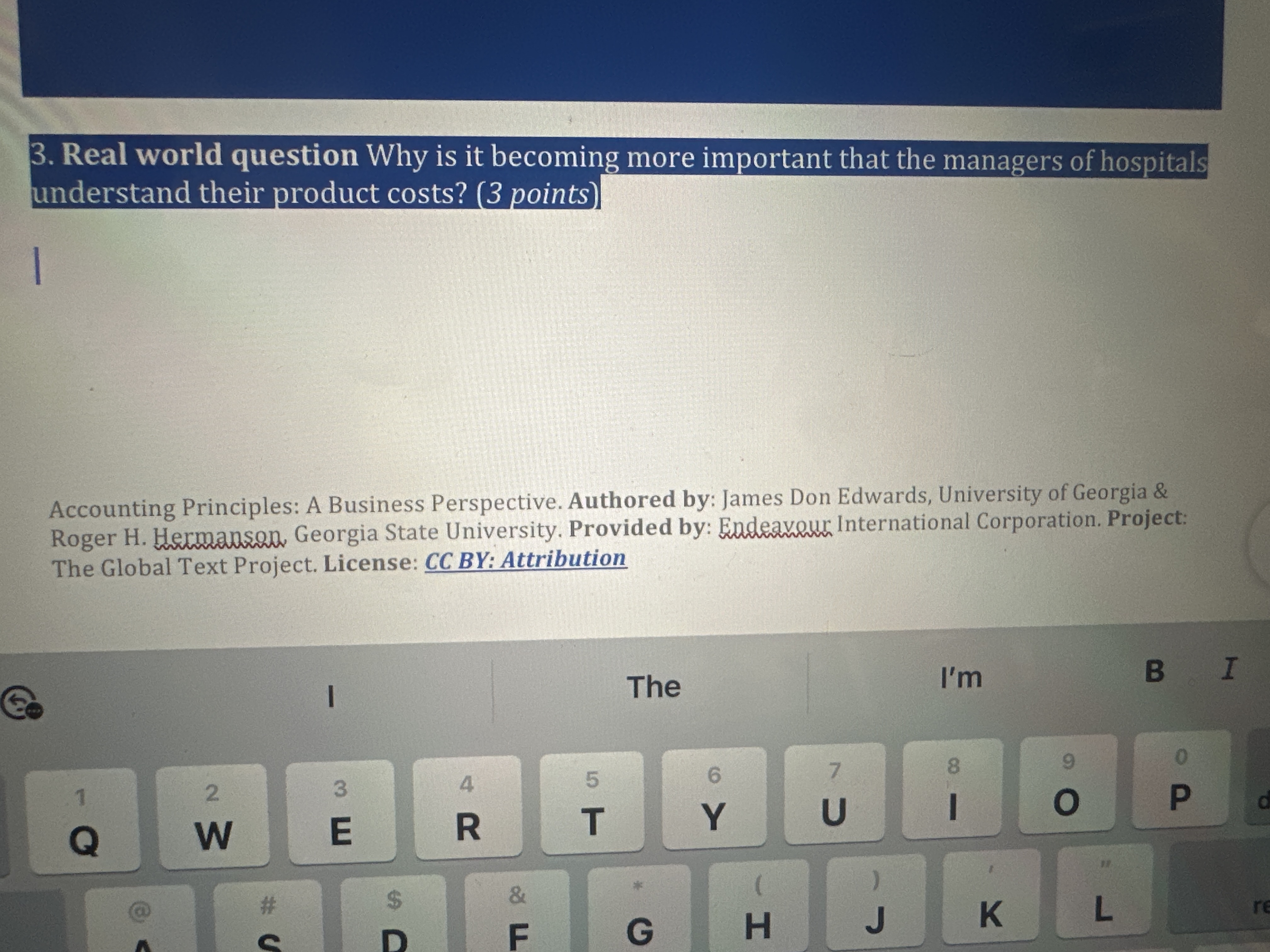 3 . Real world question Why is it becoming more