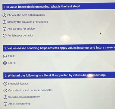 In value - based decision making, what is the
