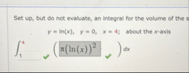 Set up , but do not evaluate, an integral for the