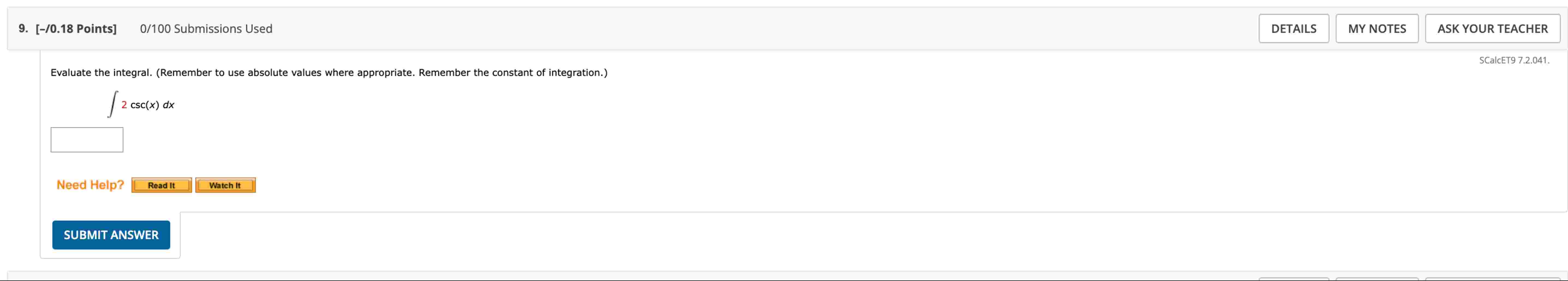 [ - 0 . 1 8 Points ] 0 1 0 0 Submissions Used