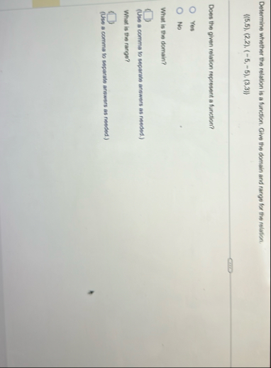 Determine whether the relation is a function.