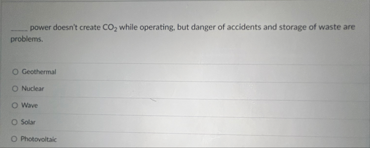 power doesn't create C O 2 while operating, but