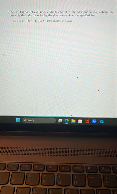 Set up , but do not evaluate, a definite integral