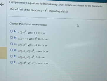 Find parametric equations for the following
