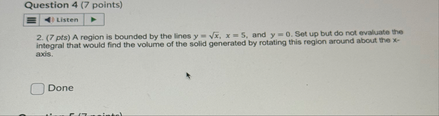 Question 4 ( 7 points ) 2 . ( 7 pts ) A region is
