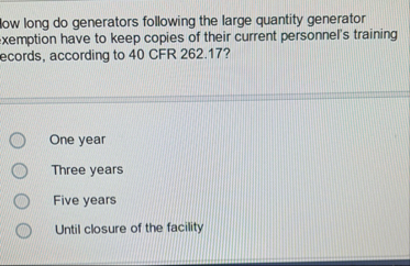 low long do generators following the large