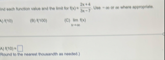 Ind each function velue and the linitifor f ( x )