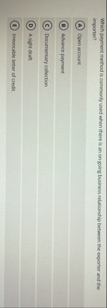 Which payment method is commonly used when there