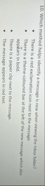 Which method helps identify a message is new when