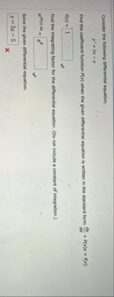 Consider the following differential equation. y '