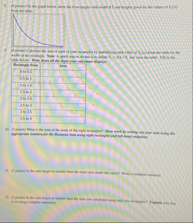 ( 8 points ) On the graph below, draw the 8