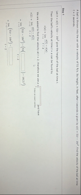 A ball is thrown into the air with a velocity of