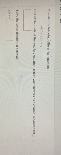 Consider the following differential equation. x 2