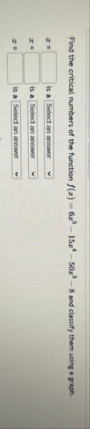 Find the critical numbers of the function f ( x )