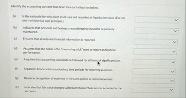 Identify the accounting concept that describes