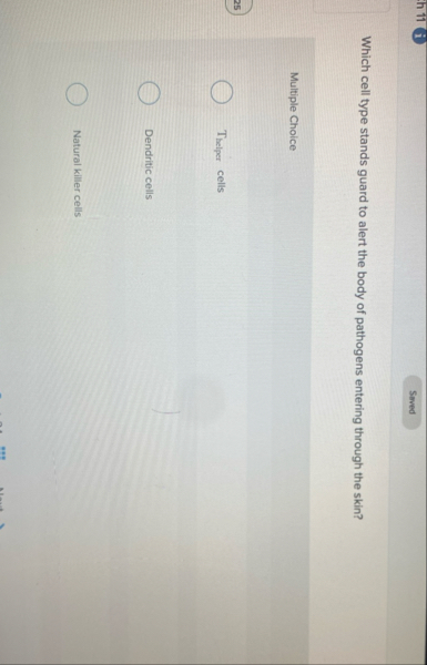 h 1 1 i Which cell type stands guard to alert the